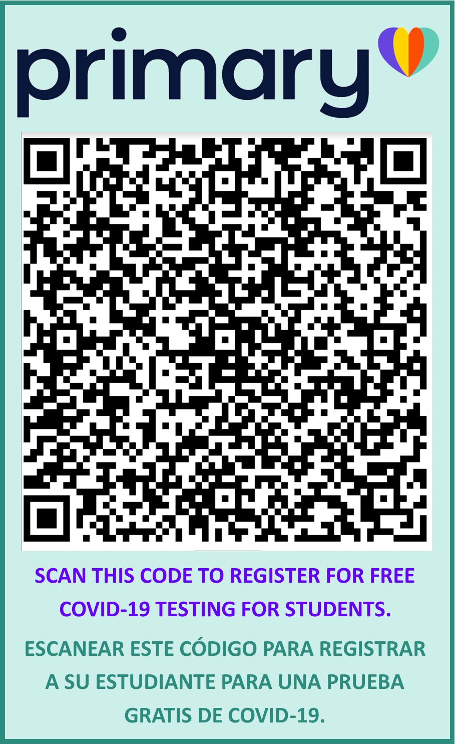  Click Here to Register for  Free COVID-19 Student Testing